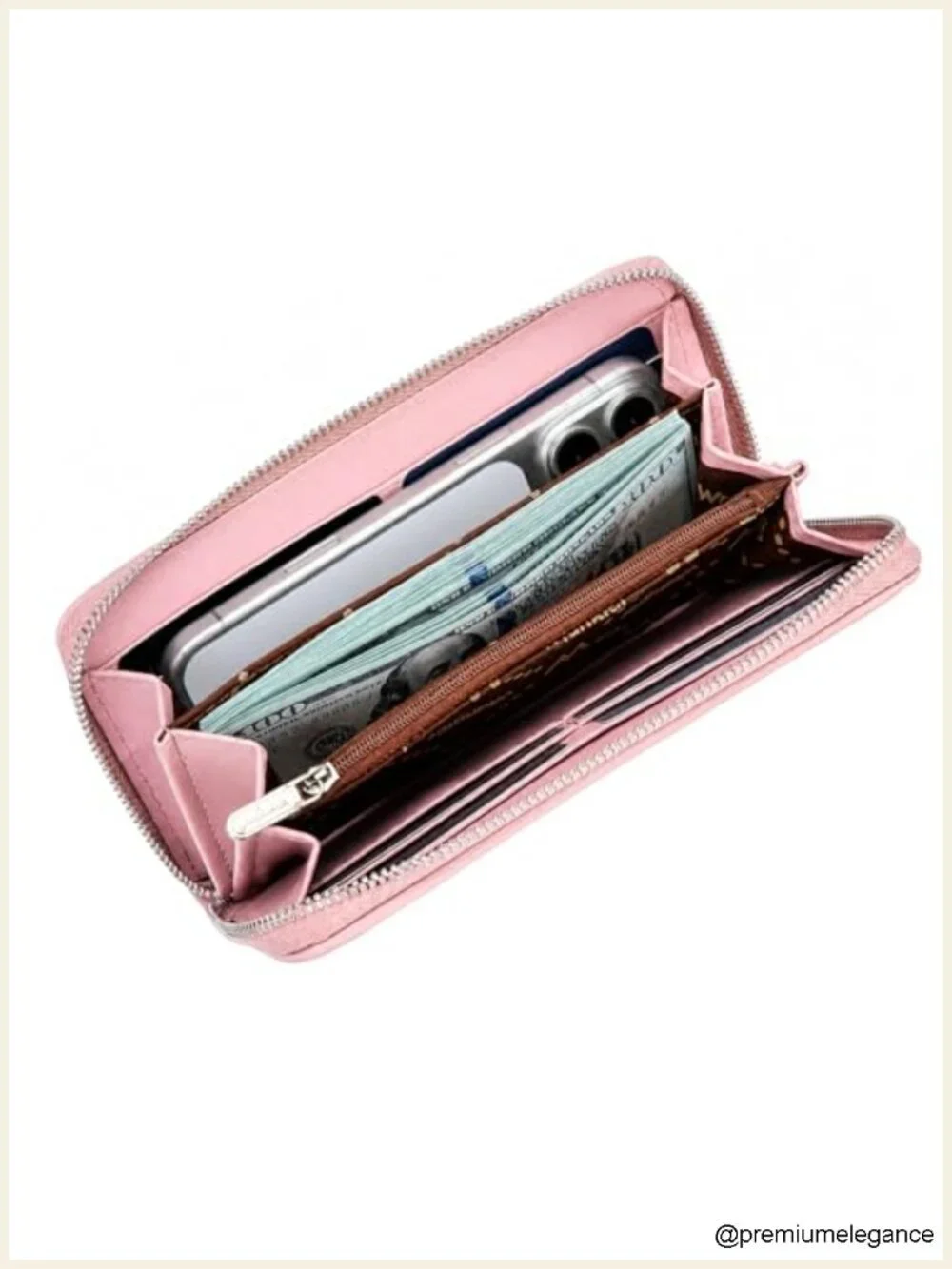 Faux Leather Lace Floral Wristlet Wallet with RFID Blocking
